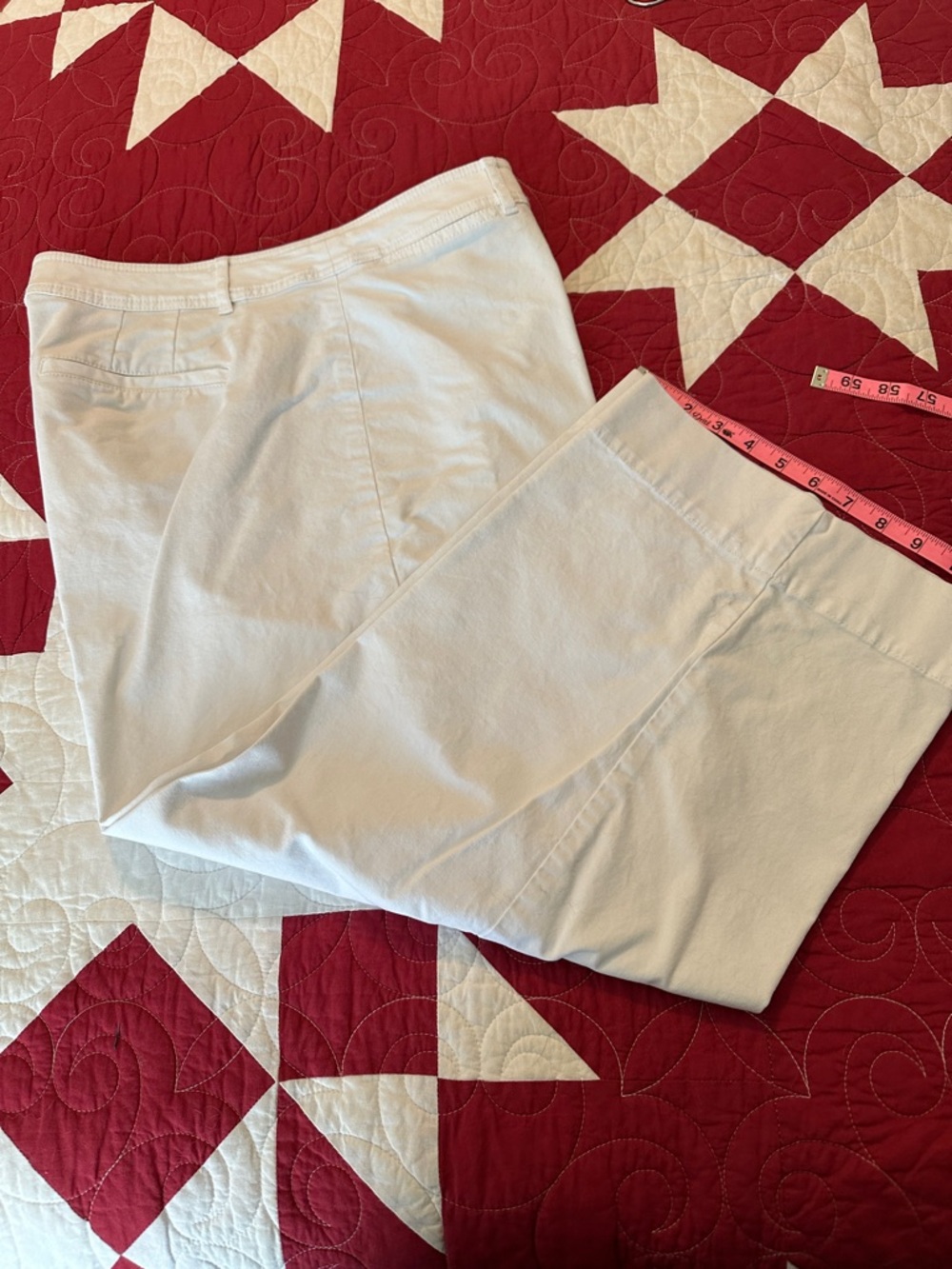 Talbots White Wide Leg Crop Chino